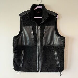 Michael Kors Black Vest with Leather Details
